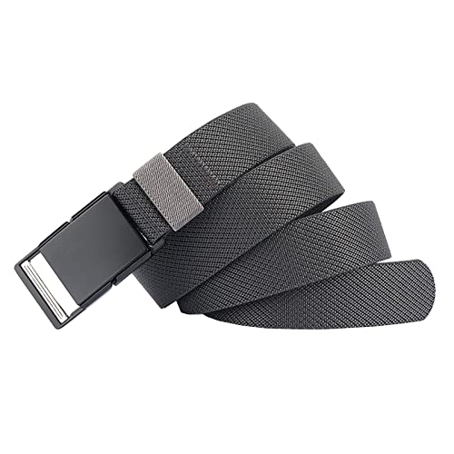 Qazse Mens Stretch Belt Quick Release Magnetic Buckle Elastic Webbing Sport Work Golf Belts For Men 1.34Inch Wide Dark Grey 49" Long #TOP2