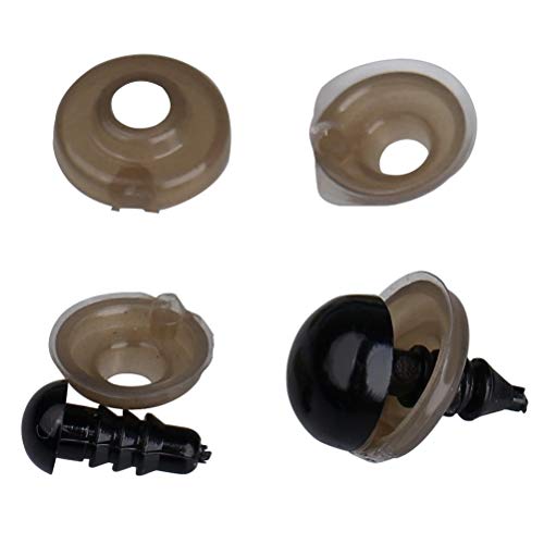 200 Pcs 6-12 Mm Plastic Safety Eyes, Black Safety Eyes Doll Making With Washer For Toy Making Diy Crafts #TOP1