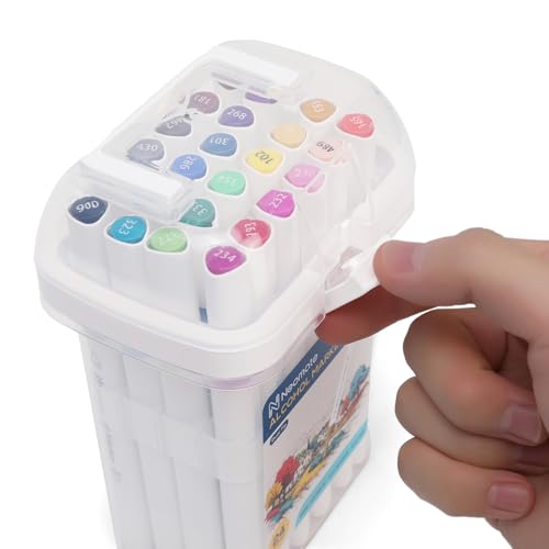 Image of Neomate 24 Pcs Dual-Tip Alcohol Markers Set | Non-Toxic Art Supplies For Kids & Adults | Chisel and Fine Tips For Drawing & Sketching Ideal For Coloring Books, Multicolor