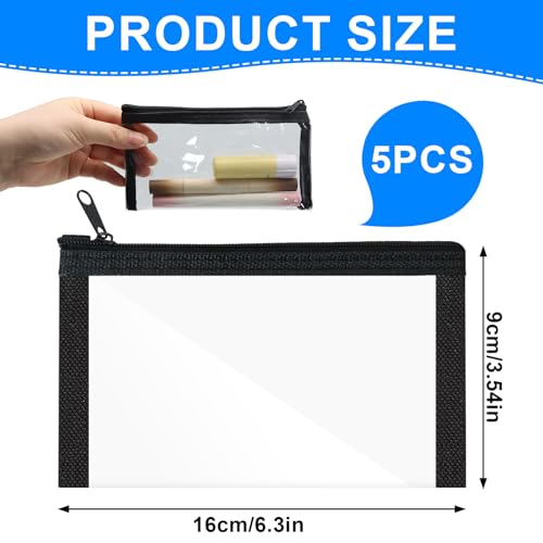 5 Pcs Small Clear Makeup Pouches Mini Clear Zipper Bag Waterproof Cosmetic Bag for Daily or Travel to Keep Small Items2