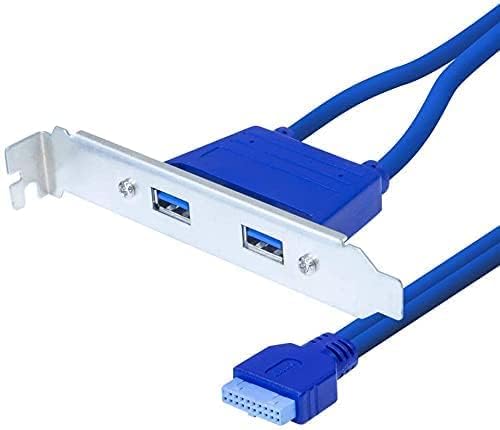 SaiRetail.Com 2 Port USB3.0 Hub 19Pin Header to Female Adapter Desktop Computer Rear Panel Motherboard Extension Bracket Cable (B0CVV23KX2) Amazon Price History, Amazon Price Tracker