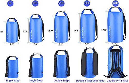 Image of OMGear Waterproof Dry Bag Backpack Phone Pouch 40L /30L /20L /10L /5L Floating Dry Sack for Kayaking Boating Outdoors Activities