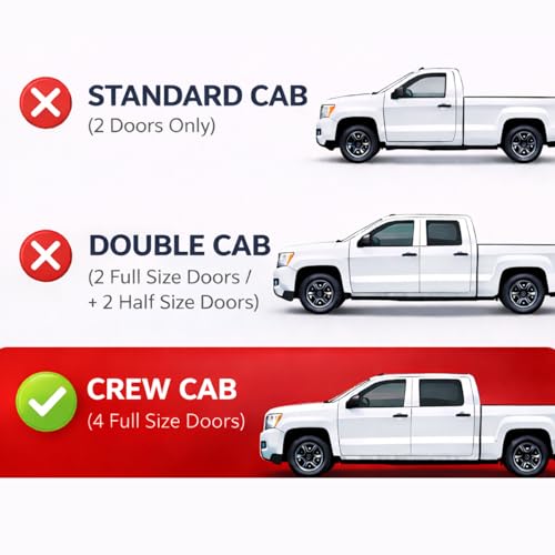 Image of KPY Rain Guards Fit for 2014-2018 Chevrolet Silverado /GMC Sierra 1500 Crew Cab, Out-Channel Window Visor Vent Deflector, Truck Accessories for 2015-2019 Chevy Silverado /Sierra 2500HD 3500HD Crew Cab