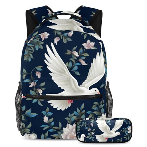 Cartables Peace Dove de grande capacité avec trousse pour étudiants et voyages lot de 36