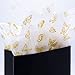 MR FIVE White Metallic Gold Butterfly Tissue Paper Bulk, 20