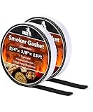 UNCO- Smoker Gasket, 15 FT, 3/4' x 1/8', 2 Pack, Black, Smoker Gasket Seal High Temp