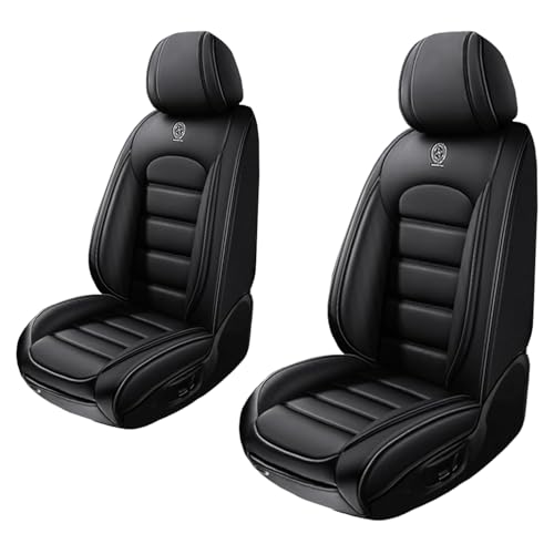 Cscevt 2 Seat Covers for Hummer H3 2006-2010 Leather Car Seat Covers Waterproof Anti-Slip Soft Car Seat Protectors Comfort Premium Automotive Seat Covers with Airbag（Standard,Classic Black）