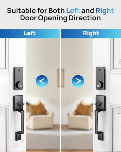 LOCTIAN Smart Fingerprint Door Lock Set with APP Control – Keyless Entry, Auto Lock, Electronic Keypad & 2 Lever Handles for Home, Apartment, or Office thumbnail 7