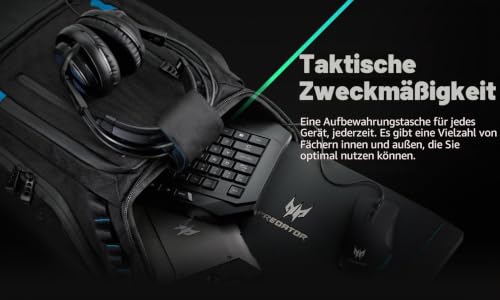 acer PBG591 Predator Utility Gaming-Rucksack, wasserabweisend und reißfest, Reiserucksack… – Ansicht 4
