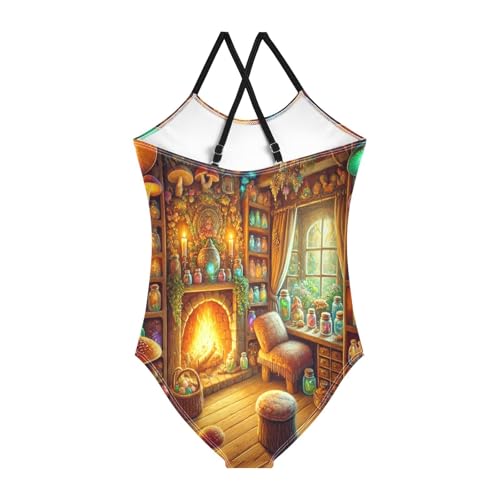 Magic Mushrooms Fire Bathing Suits for Girls Swimsuit Swimsuits One Piece Summer Beach Swimwear2