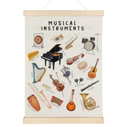 Music Classroom Wall Art with Wooden Hanger