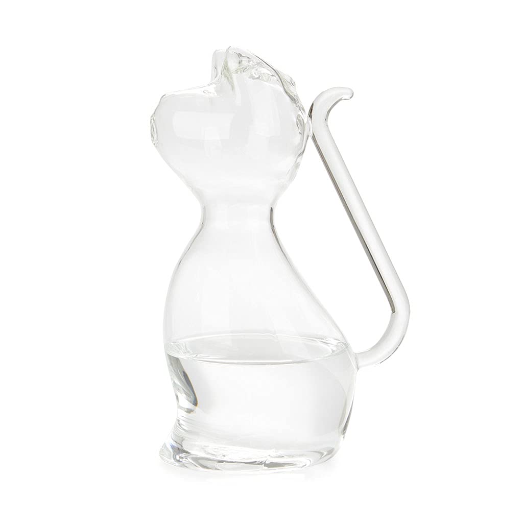 Balvi Jarra para Agua Meow Color Transparente Jarra de Cristal en Forma de Gato Capacidad 1L Borosili