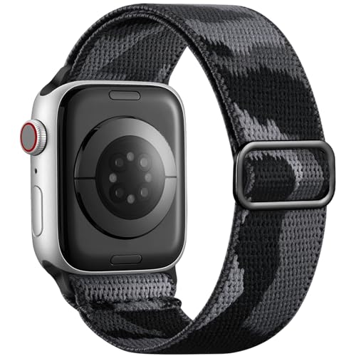 Stretchy Solo Loop Compatible with Apple Watch Band 44mm 40mm 41mm 45mm 46mm 38mm 49mm 42mm for Women Men, Soft Nylon Elastic Braided Sport Strap for iWatch Series 10 9 8 7 6 5 4 3 2 1 SE Ul