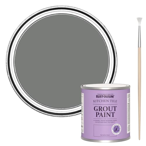 Rust-Oleum Stain-Resistant Grey Kitchen Tile Grout Paint -Torch Grey 250ml