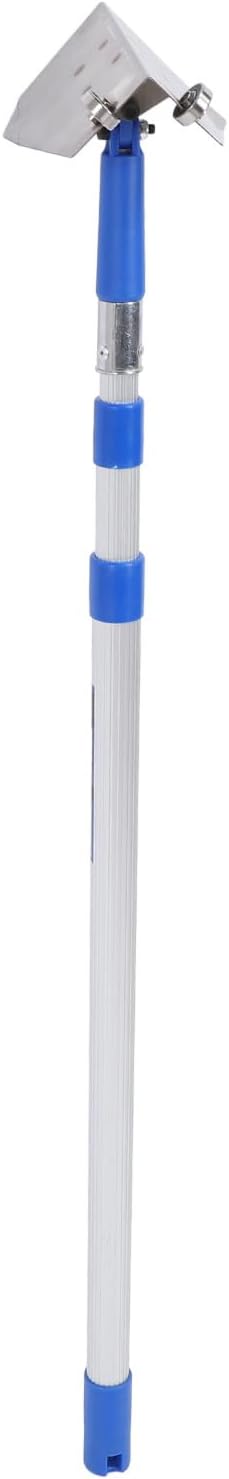 Stainless Steel Wall Putty Scraper 360° Rotating Head Telescopic Aluminum Pole Drywall Corner Finishing Tool