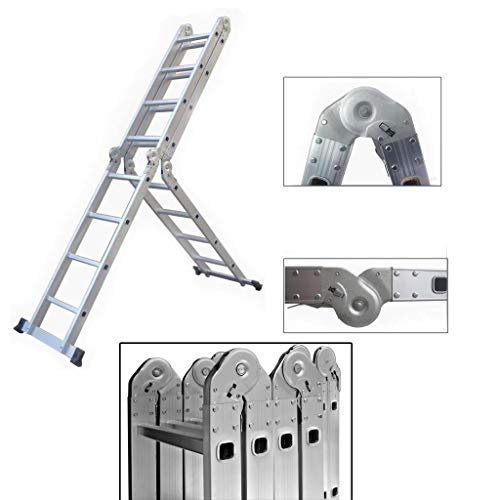 4.7m Multi Purpose Ladder Aluminum 14-in-1 Folding Ladder with 1 Tool Tray 4x4 Step 15.5ft Combination Ladder Extension Ladder Heavy Duty 150kg Load Capacity EN131 Certificate 5 4.7m Multi Purpose Ladder Aluminum 14-in-1 Folding Ladder with 1 Tool Tray 4x4 Step 15.5ft Combination Ladder Extension Ladder Heavy Duty 150kg Load Capacity EN131 Certificate - Image 5