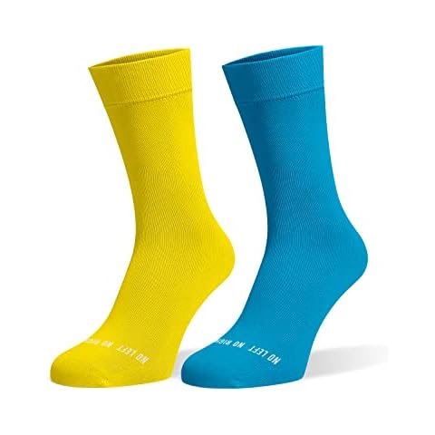 ONESCK Ukraine Colours Vibrant Plain Freedom Odd Socks for Men Women Ladies Kids Boys (A Pair of Yellow and Sea Blue Colour Odd Sock) (7-12) Cover