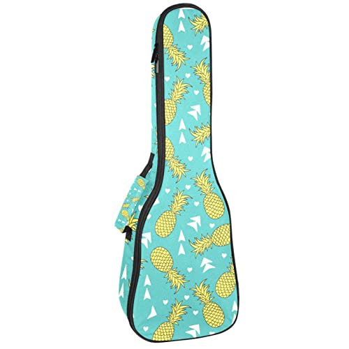 Housse ukulélé contre les rayures sac rembourré bleu motif ananas concert