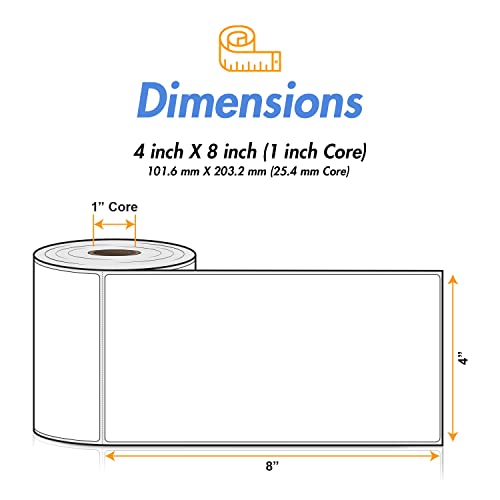 Officesmartlabels – 4" X 8" Direct Thermal Labels - Compatible With Zebra & Rollo Desktop Label Printers And More – 1” Core, Permanent Adhesive & Perforated [4 Rolls, 800 Labels] #TOP3