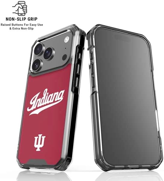 Skinit Clear Phone Case Compatible with iPhone 17 Pro - Officially Licensed Indiana University IU Hoosiers Design