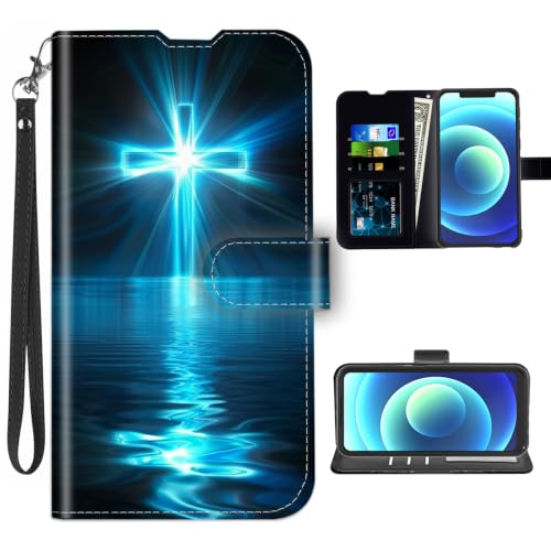 for iPhone 16 Plus Wallet Case 6.7" with Wristlet Strap Card Holder