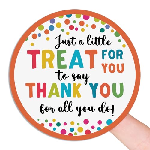 120 x Treat for You to Say Thank You for All You Do Sticker Round Circle Appreciate You Gift Label Sticker Employee Appreciation Staff Corporate Teacher Favor Tag 1.6 inch