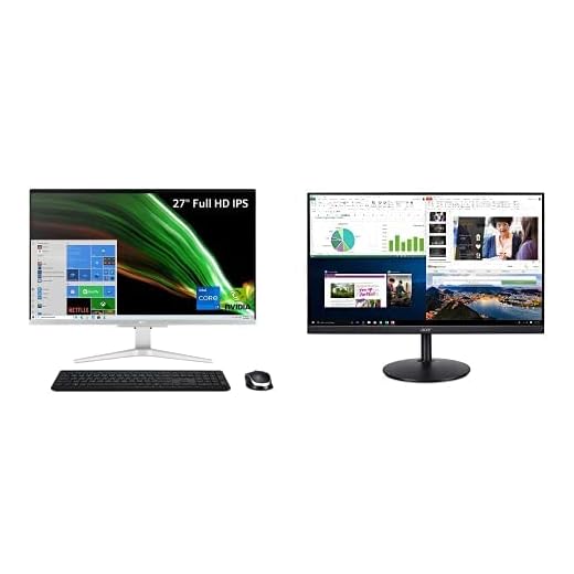 Acer Aspire C27-1655-UA93 AIO | 27" FHD IPS Display | Intel Core i7-1165G7 | NVIDIA GeForce MX330 | 16GB DDR4 | 512GB SSD | 1TB HDD| Win 10 Pro with Acer CB272 bmiprx 27" FHD IPS, 75Hz, ErgoStand
