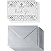 Thank You Cards - 48-Pack Thank You Notes, Postcard Style Religious Floral and Cross Design, Bulk Thank You Cards and Envelopes, Single-Sided, Silver, 4 x 6 Inches