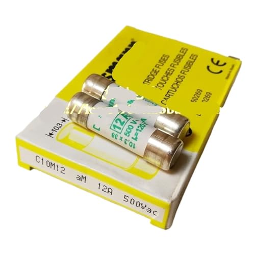Fusible C10M12 12A 500V par lot de 2 pièces pour la protection des circuits électriques industriels