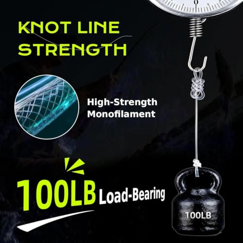 Image of Pre-Tied Dropper Loop Knots Fishing Line, 80 Knots Monofilament Leader with 5.5 inch Loop Diameter & 18 inch Spacing, Saltwater & Freshwater Fishing Knots Line for Sea Bass, Snapper, Cod