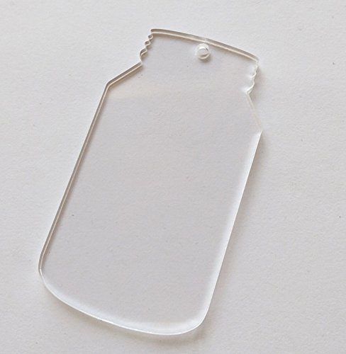 10Pcs/Lot Blank Clear Acrylic Laser Cut Mason Jar, Plexiglass Blank Keychain Necklace Diy Accessory 1/8" Thickness (2.5Inch) #TOP2