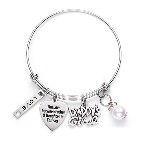 LParkin Daughter Gifts Love Bracelets For Girls From Dad Daddy Daughters Gift Teen Girl Bangle Bracelet Birthday Jewelry