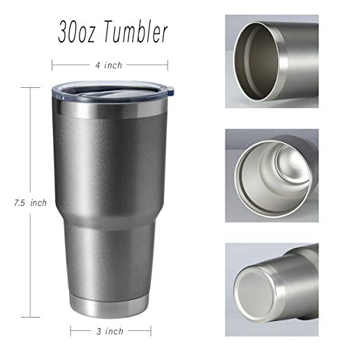 HASLE OUTFITTERS 30oz Tumbler Stainless Steel Coffee Tumbler Double Wall Vacuum Insulated Travel Mug with Lid (Grey, 1 Pack) - Thumbnail 3