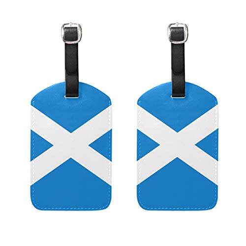 Scotland Flag Luggage Tags Suitcase Leather Baggage Tags Travel Accessories Set of 2