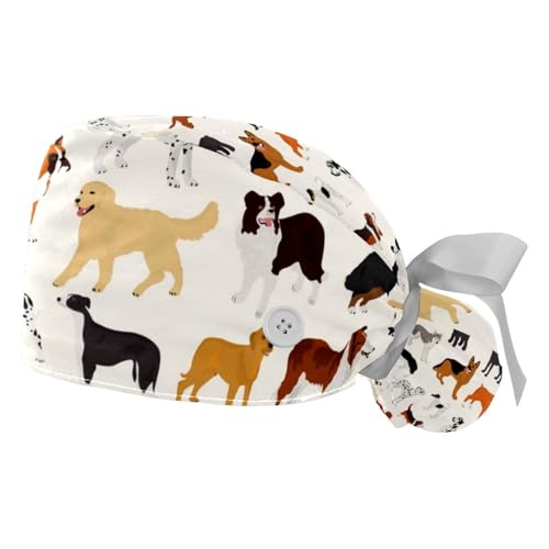 2 Pack Gorros Quirúrgicos para Mujer Ajustables