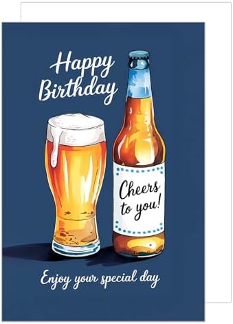 Edition Seidel Premium Birthday Card with Envelope, Greeting Card, Birthday Card, Happy Birthday, Husband, Wife, Boyfriend, Girlfriend, Beer Glass (G3791 SW025) image 4
