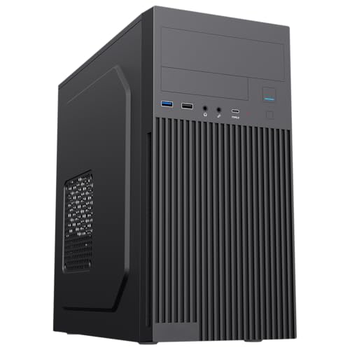 CONFIGURAZIONE COMPLETA: La struttura in acciaio SGCC da 0,6 mm garantisce solidità e un'estetica professionale. Supporta schede madri Micro-ATX e Mini-ITX. Include un alimentatore silenzioso ed efficiente da 500W e una ventola da 80mm preinstallata.