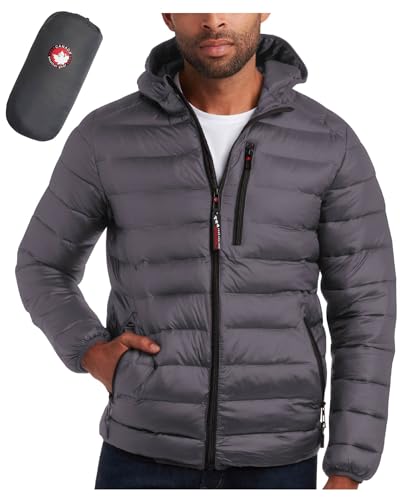 CANADA WEATHER GEAR Mens' Puffer Jacket - Lightweight Packable Bubble Coat, Water Resistant Outerwear Jackets for Men (M-XXL)