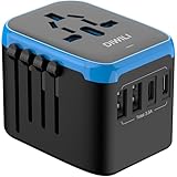 Universal Travel Adapter, DIWILI International Power Adapter, 5 in 1 European Travel Plug Adapter W/ 3.5A 2xUSB-A and 2xUSB C Wall Charger and Worldwide AC Outlet for Europe USA UK AUS Asia