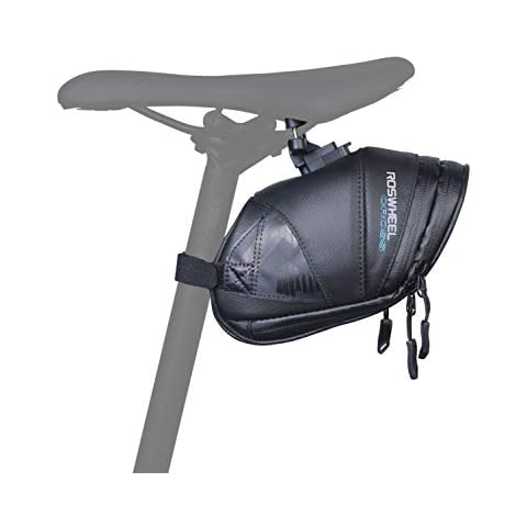Roswheel 131455 Water Resistant Bike Saddle Bag Bike Under Seat Pack Quick Release Bike Pouch (L - 1.4-1.6L) Cover