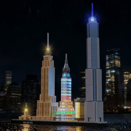 Image of LED Lighting Compatible with Lego Architecture New York City Skyline 21028,Light Kit Compatible with Lego 21028, NOT Included The Model Set - JUST Lights