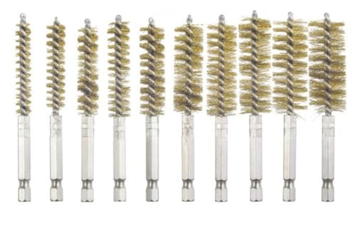 10 PCS Stainless Steel Bore Brush for Drill, Twisted Wire Stainless Steel Wire Brush Metal Bore Cleaning Cleaning Brushes with 1/4