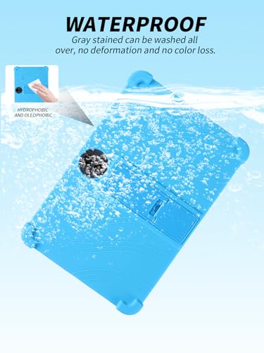 Coque en silicone premium pour TCL Tab 11 FE bleu avec support fixe