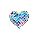 Qingxi Charm 18pcs Assorted Spark Love Heart Sewing on/Iron on Embroidered Patches Clothes Dress Hat Shoes Curtain Sewing Decorating DIY Craft Embarrassment Applique Patches (Shiny Love Heart 18pcs)