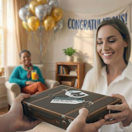 FLOWZOOM Almohada de Viaje Hinchable - Cojín de Cuello con Capucha de Felpa para Máxima Privacidad y Confort Avión, Tren y Coche - Talla L - Negro