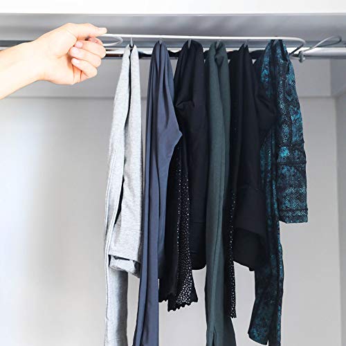 Jokari Set of 2 Non Slip 6 in 1 Space Saving Hangers for Leggings, Pants, Scarves and More. Maximize Storage, Hang Six Pairs Of Slacks, Jeans and Any Material Workout or Yoga Pants, and Won't Slip Off by Jokari - Image 4