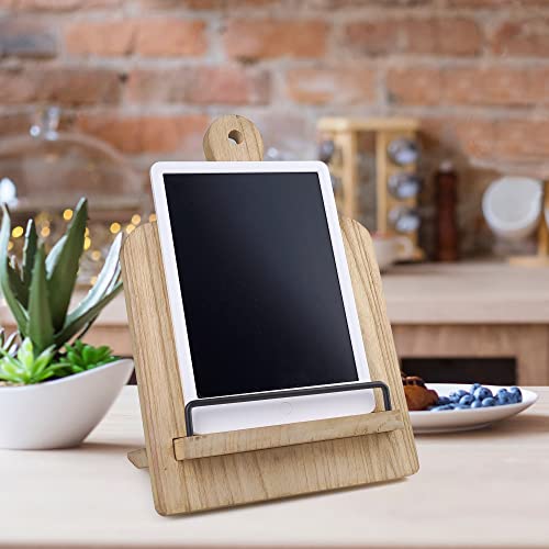 Yangshuo YCH-RUSTIC BROWN Cookbook Stand Wood Cookbook Holder: Farmhouse Kitchen Cookbook Stand - Adjustable Cookbook Recipe Stand thumb #2