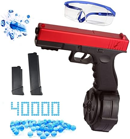 AIHEKSL Gel Splatter Ball Blaster JM-X2, Automatic Splatter Ball Blaster with 40000 Water Beads, Electric Toy Gift for Outdoor Activities Shooting Team Game Boys Girls Ages 14+