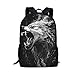 GLUDEAR Cool Graphics Backpack Boy Girl Daypack Bookbag Backpack Adjustable Shoulder Bag,Smoke Wolf