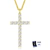 xiupen Moissanite Cross Necklace for Women Sterling Silver Gold Plating Necklaces for Wife Christian Cross Pendant Religious Anniversary Jewelry for Her Birthday Christmas Gifts for Wife Girlfriend